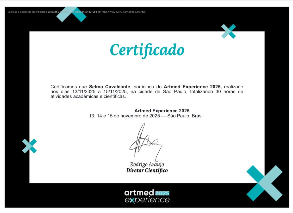 Certificado de formação 19 — Selma Cavalcante