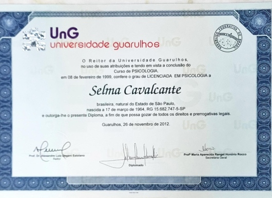 Certificado de formação 3 — Selma Cavalcante